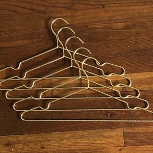 Gold metallic clothing hangers 5 five piece